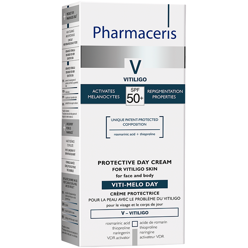 Se Pharmaceris Vitiligo Melo Day Protecting Cream SPF 50+ (75 ml) hos Well.dk