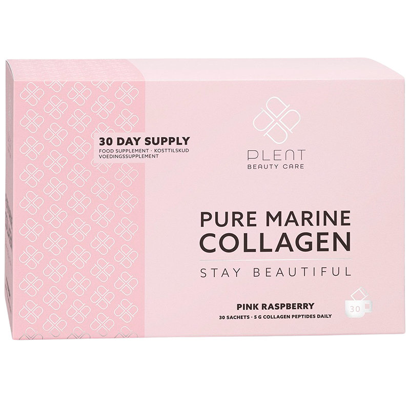 Se Plent Collagen Pure Marine Pink Raspberry 30 x 5 gr hos Well.dk