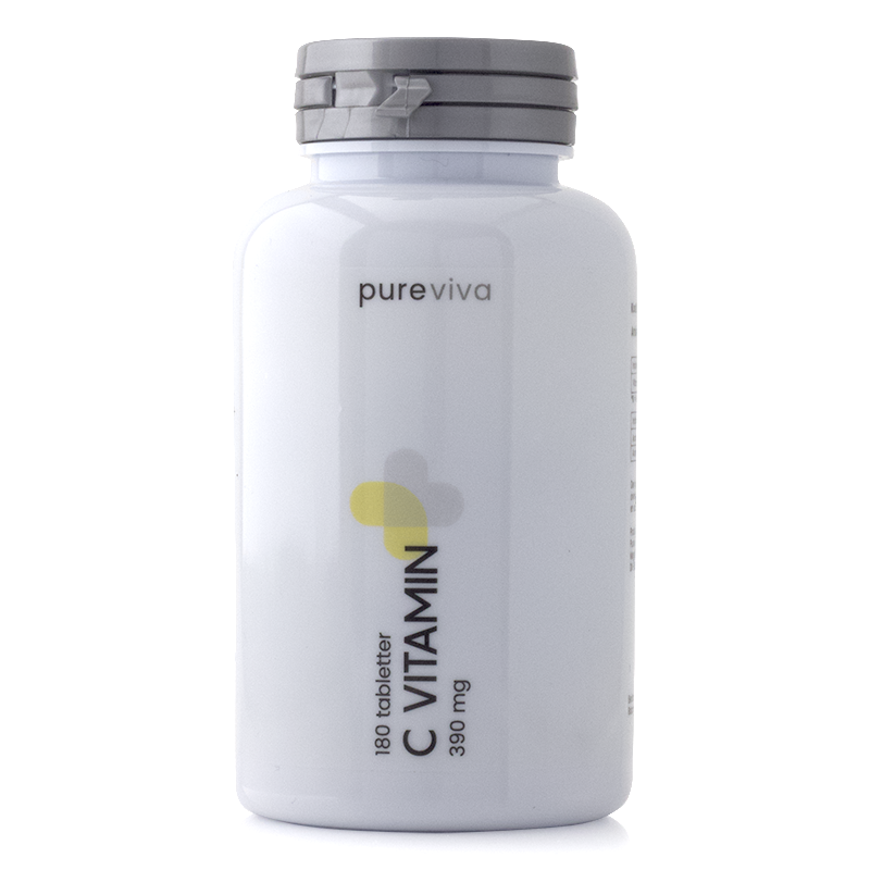 Se Pureviva C Vitamin 390 mg (180 tab) hos Well.dk