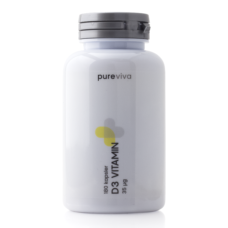 Se Pureviva D3 Vitamin (180 kapsler) hos Well.dk