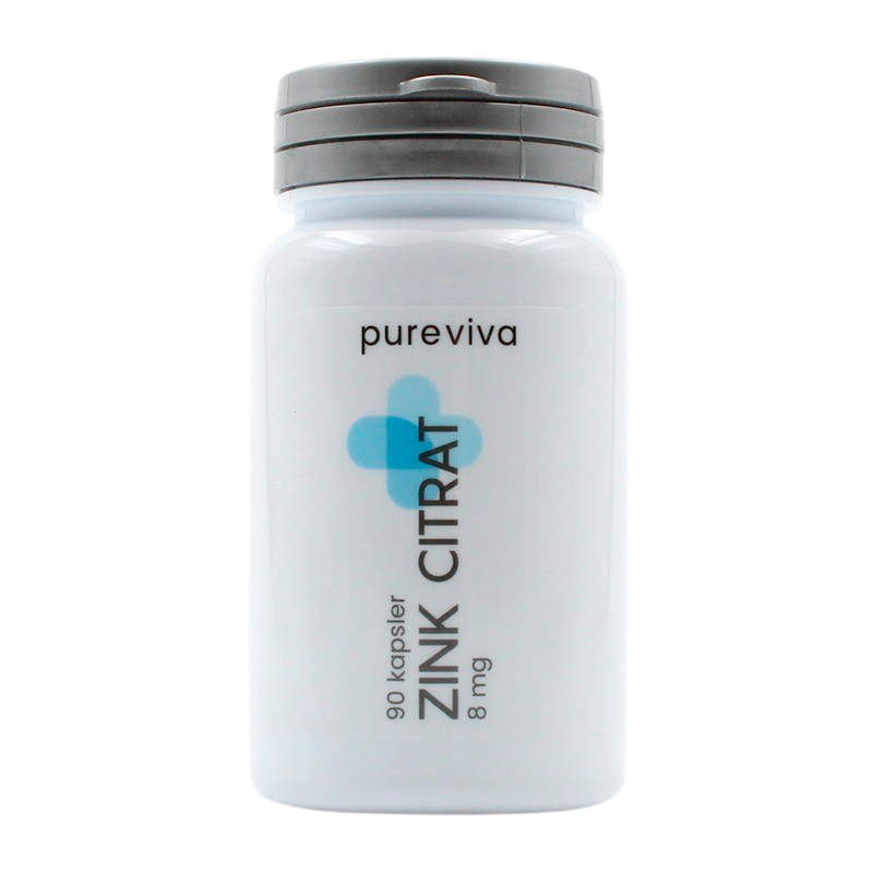 Se Pureviva Zink Citrat (8 mg) (90 kap) hos Well.dk