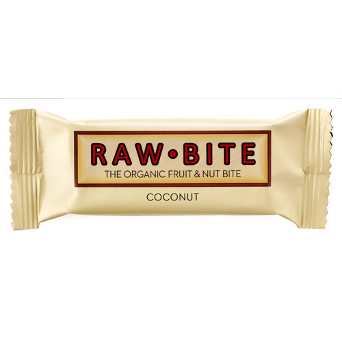 Se Rawbite Coconut - Laktose- og glutenfri frugt- og nøddebar Ø (50 gr) hos Well.dk
