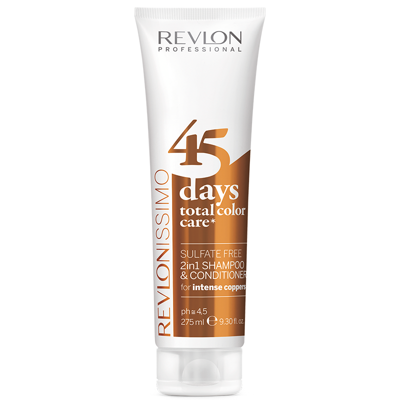 Se Revlon 45 Days 2in1 Shampoo & Conditioner Copper (275 ml) hos Well.dk