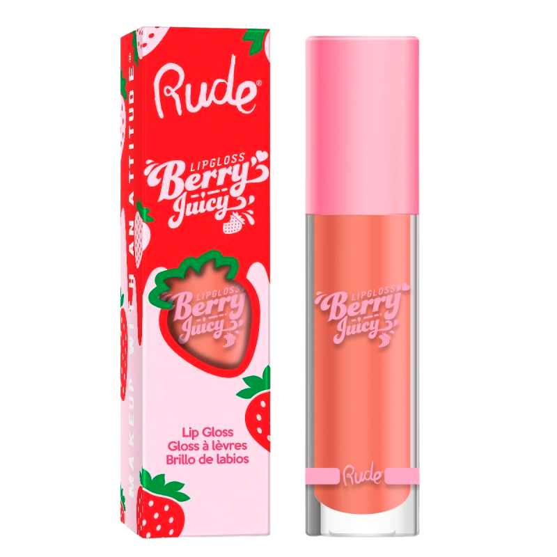 Se RUDE Cosmetics Berry Juicy Lip Gloss Nudist (1 stk) hos Well.dk