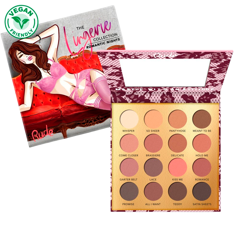 RUDE Cosmetics Lingerie Collection 16 Matte Eyeshadow Palette Romantic Night (1 stk)