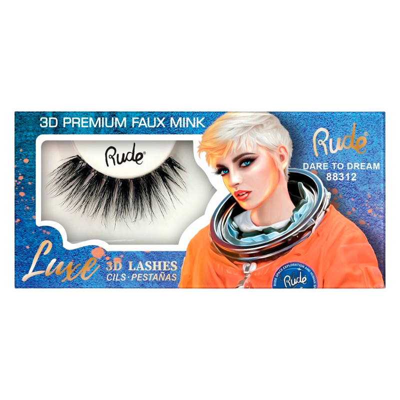 Se RUDE Cosmetics Luxe 3D Lashes Premium Faux Mink Dare to Dream (1 stk) hos Well.dk