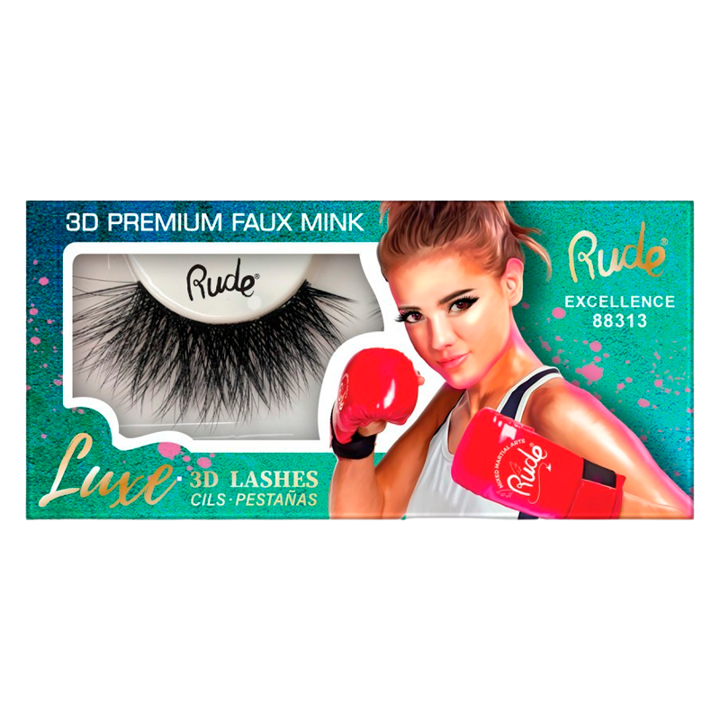 Se RUDE Cosmetics Luxe 3D Lashes Premium Faux Mink Excellence (1 stk) hos Well.dk