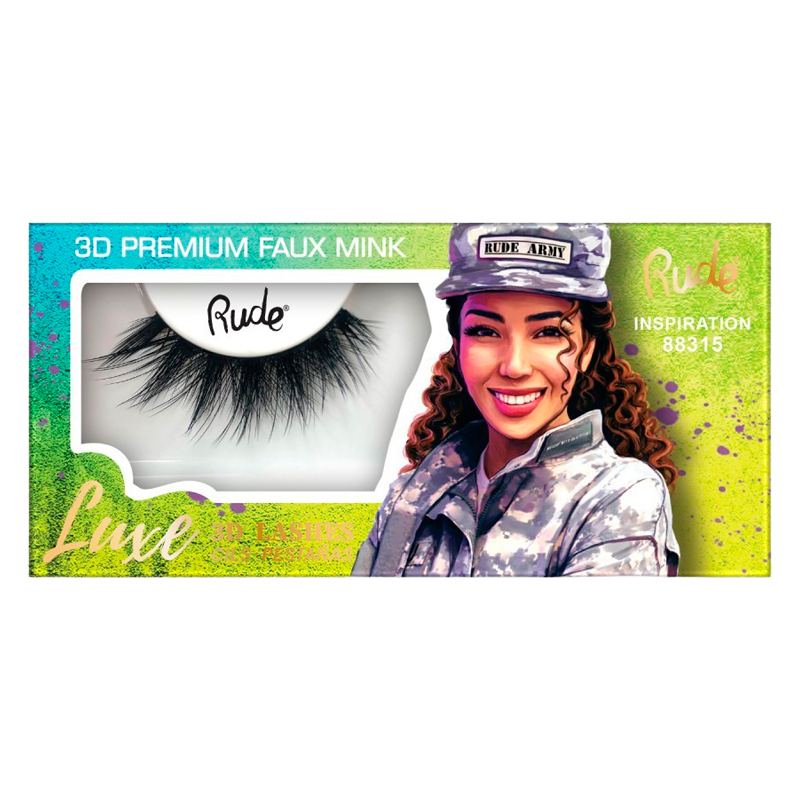 Se RUDE Cosmetics Luxe 3D Lashes Premium Faux Mink Inspiration (1 stk) hos Well.dk