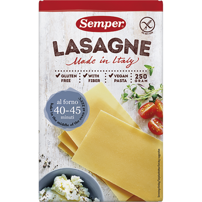 Se Semper Lasagne Glutenfri (250 gr) hos Well.dk