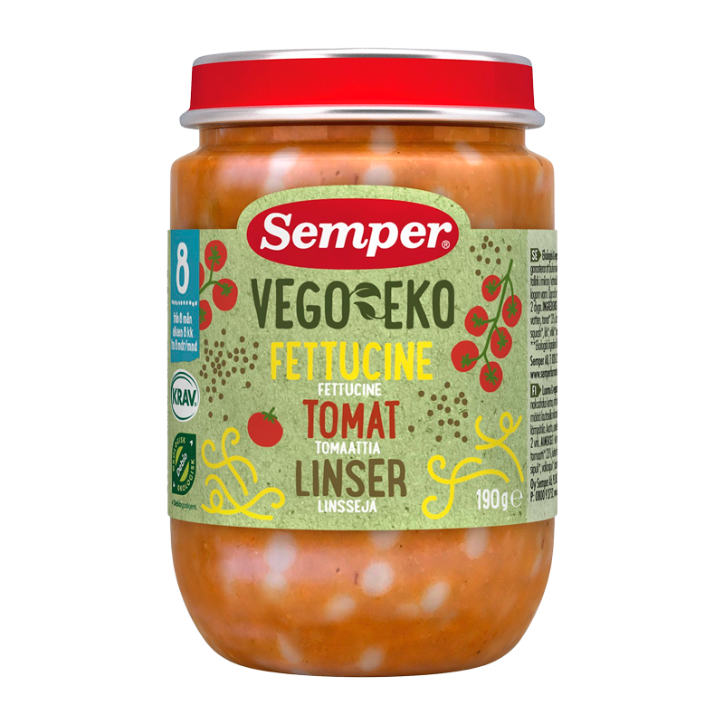Billede af Semper Vego Eko Fettucine Tomat & Linser (190 g)