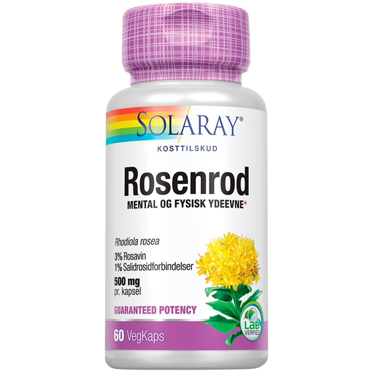 Solaray Rosenrod 500 mg (60 kapsler)