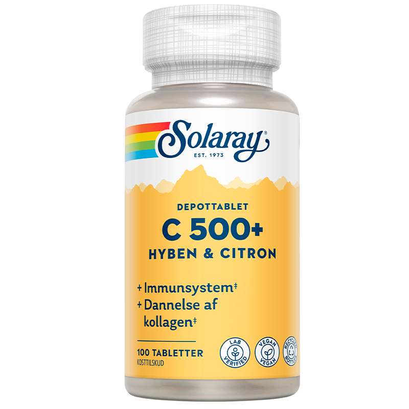 Billede af Solaray C500+ Hyben og Citron (100 tabletter)