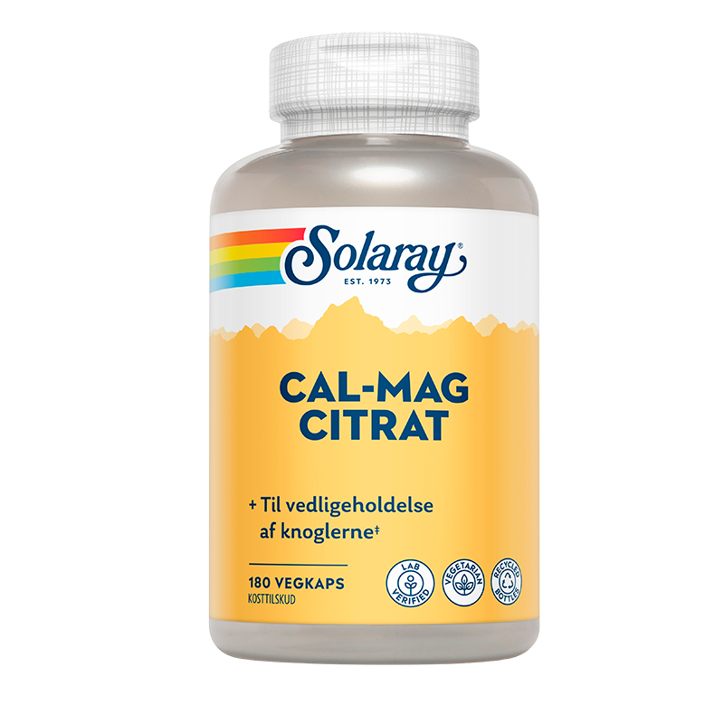 Se Solaray Cal-Mag Citrat (180 kap) hos Well.dk