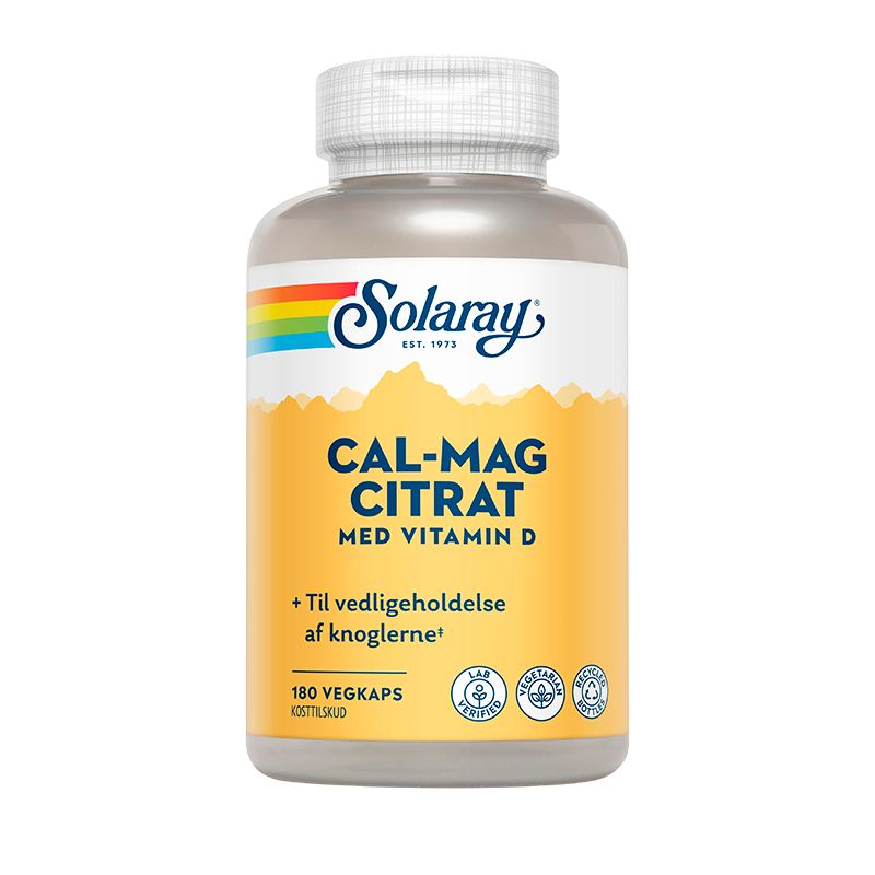 Billede af Solaray Cal-Mag Citrat D-vitamin (180 kapsler) hos Well.dk