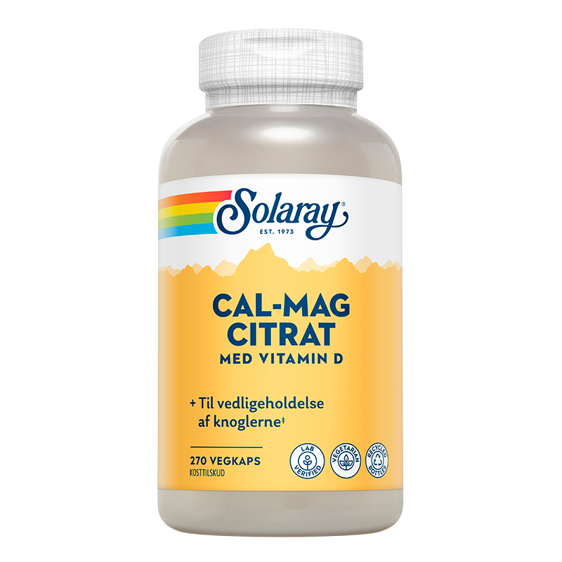 Billede af Solaray Cal-Mag Citrat med D-Vitamin (270 kapsler)