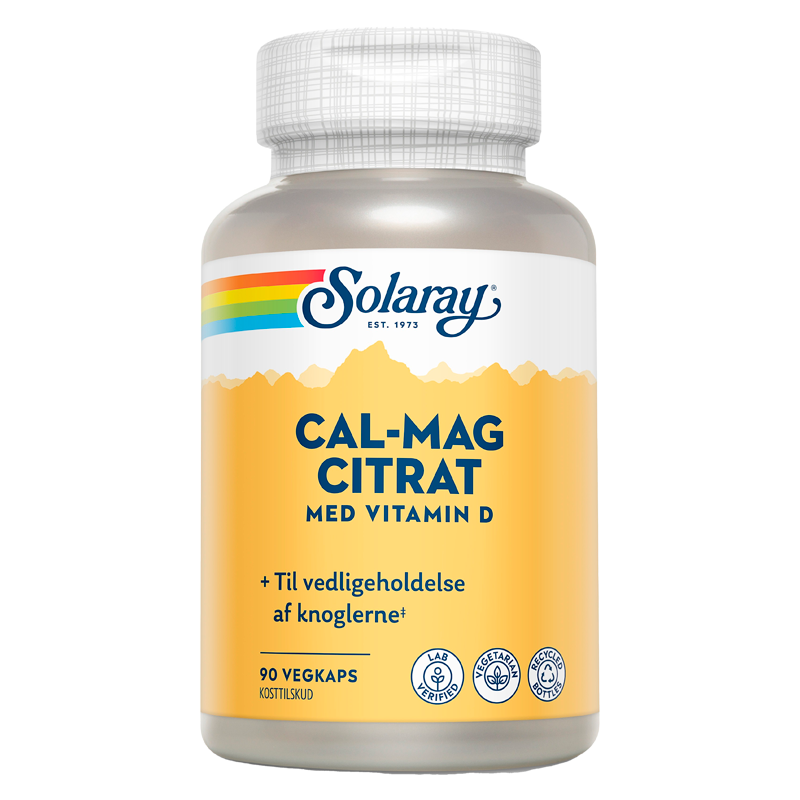 Se Solaray Cal-Mag Citrat m. D-vitamin 90 kaps. hos Well.dk