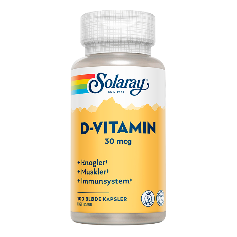 Billede af Solaray D-vitamin 30 mcg 100 kapsler