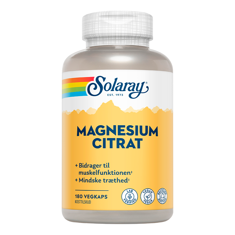 Se Solaray Magnesium Citrat 250mg (180 kap) hos Well.dk