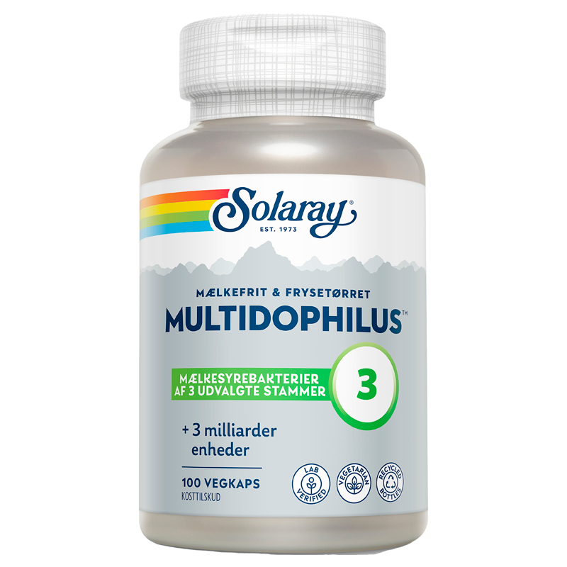 Se Solaray Multidophilus 3, Mælkefrit og Frysetørret (100 kapsler) hos Well.dk