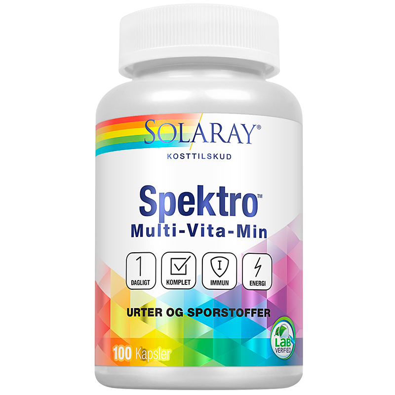 Se Spektro m. jern Multi vitamin 100 kapsler hos Well.dk
