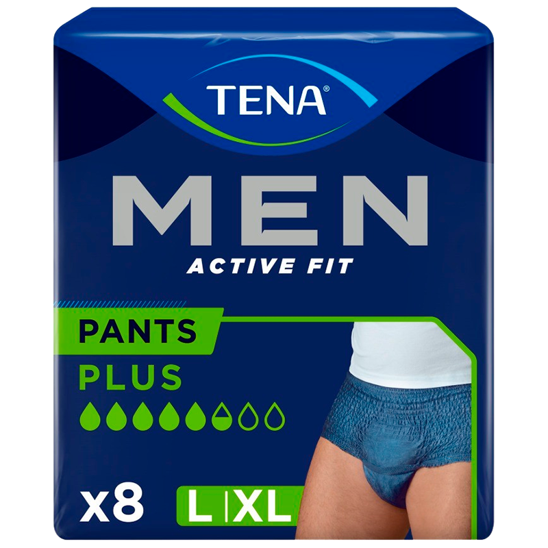 Billede af Tena Men Active Fit Navy L/XL Pants (8 stk)