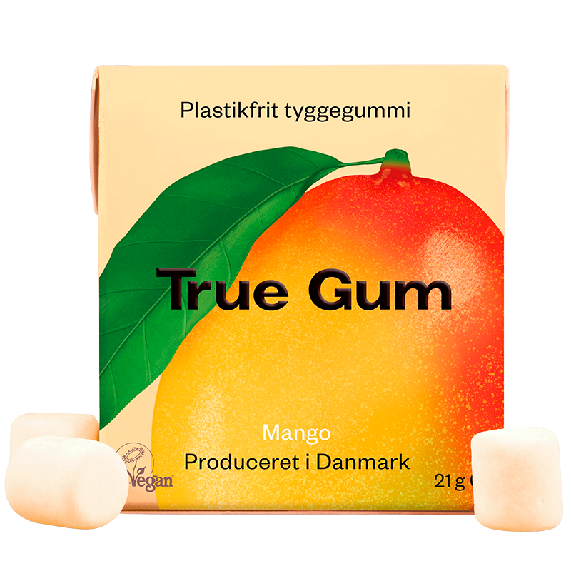 Se Tyggegummi Mango True Gum - 21 gram hos Well.dk
