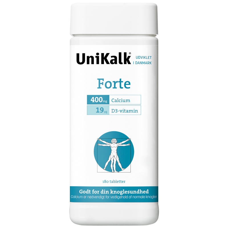 Se UniKalk Forte Tablet (180 stk) hos Well.dk