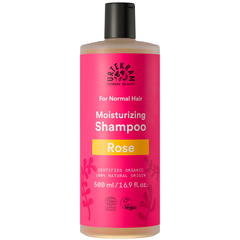 Se Urtekram Rose Shampoo (normalt hår) 500 ml. hos Well.dk