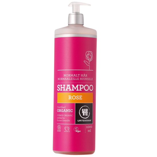 Se Urtekram Rose Shampoo (normalt hår) 1000 ml. hos Well.dk