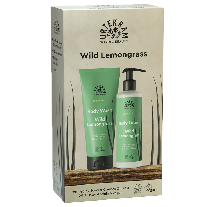 Billede af Urtekram Gaveæske Wild Lemongrass Body lotion & Body Wash (1 stk) hos Well.dk