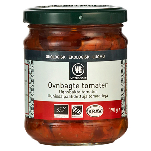 Se Urtekram Tomater ovnbagte i olie Ø 190 gr. hos Well.dk