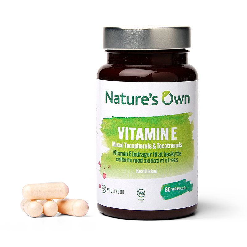 Se Natures Own Vitamin E - Mixed Tocopherols & Tocotrienols (60 kaps) hos Well.dk