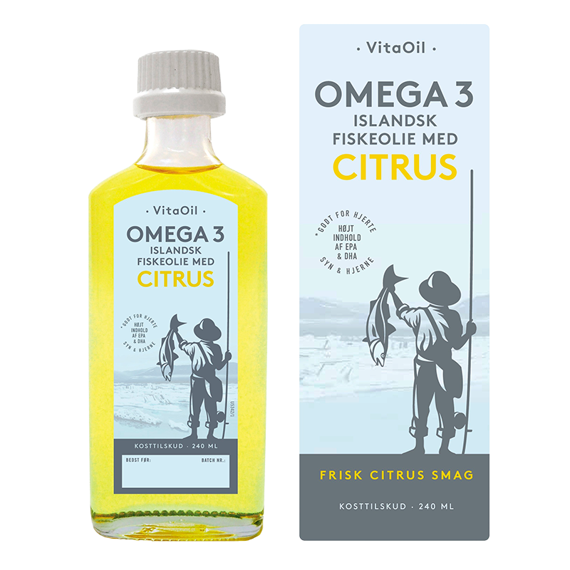 VitaOil Flydende Fiskeolie M. Citrus & Omega 3 (240 ml)