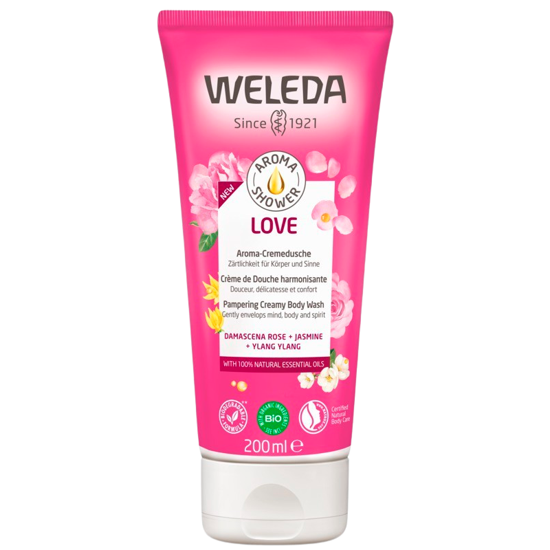 Se Weleda Aroma Shower Love Creamy Body Wash - 200 ml. hos Well.dk