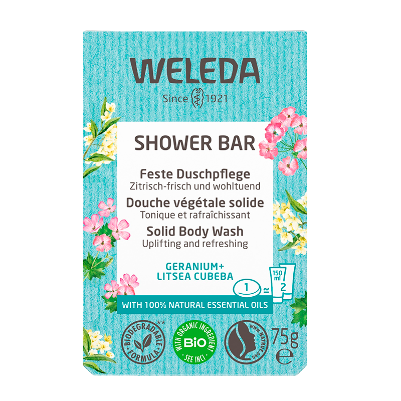 Billede af Weleda Shower Bar Geranium (75 g) hos Well.dk