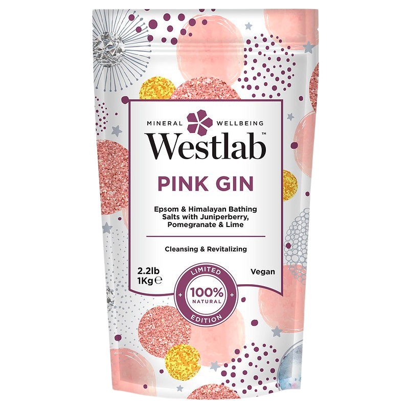 Se Westlab Badesalt Pink Gin &bull; 1 kg. hos Well.dk