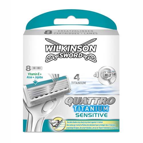 Wilkinson Sword Quattro Titanium Sensitive Barberblade (4-pak)